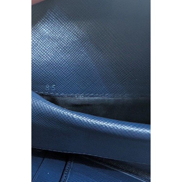 Prada Safiano Leather compact wallet Navy Blue tri-fold - Picture 4 of 6